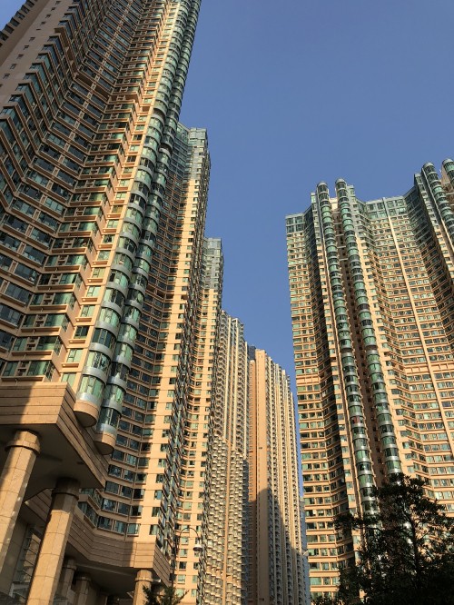 Image Hong Kong, window, tower block, blue, daytime