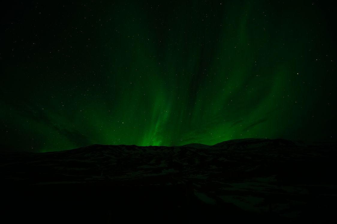 Aurora Boreal Verde Durante la Noche. Wallpaper in 7952x5304 Resolution