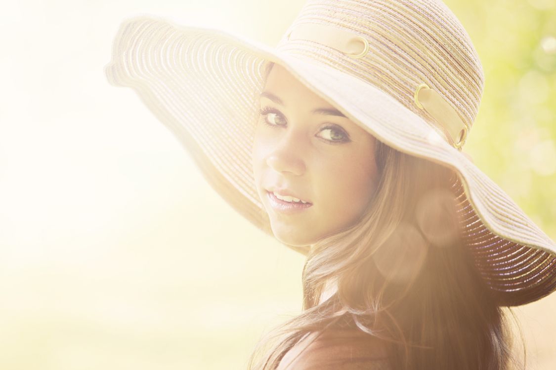 skin, blond, hat, beauty, sun hat