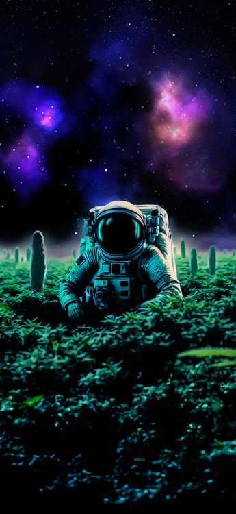 Galaxia, Tablet, Verde, Objeto Astronómico, Arte. Wallpaper in 1179x2556 Resolution