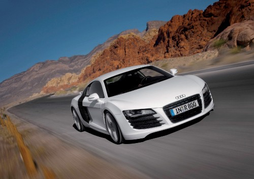 Image white audi r 8 on road during daytime