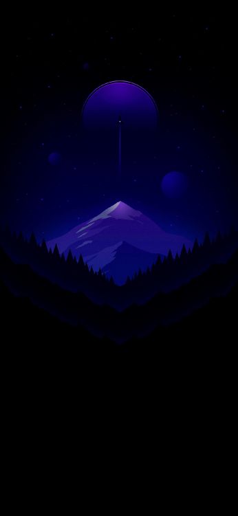 Ambiente, Azure, Objeto Astronómico, Arte, Luna Llena. Wallpaper in 1170x2532 Resolution