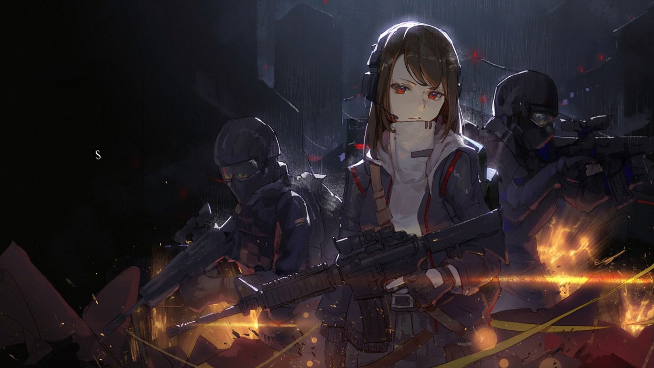 Mann im Schwarz-weißen Anzug Mit Gewehr. Wallpaper in 3840x2160 Resolution