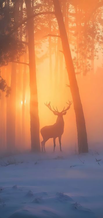 Sonnenaufgang, Atmosphäre, Schnee, Licht, Naturlandschaft. Wallpaper in 1421x3000 Resolution