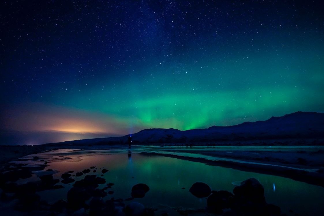 Aurora, Nature, Night, Atmosphere, Sea. Wallpaper in 6699x4471 Resolution