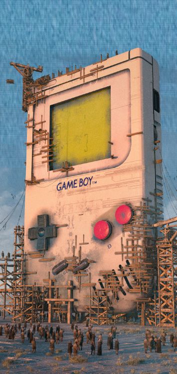 Video-Spiel-Konsole, Vaporwave, Alte Technologie, Kunst, Alte Geschichte. Wallpaper in 1220x2576 Resolution