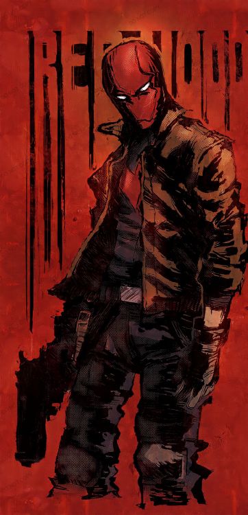 Redwood, Zeichnung Einer Roten Kapuzenjacke, Red Hood, Jason Todd, Batman. Wallpaper in 1080x2235 Resolution