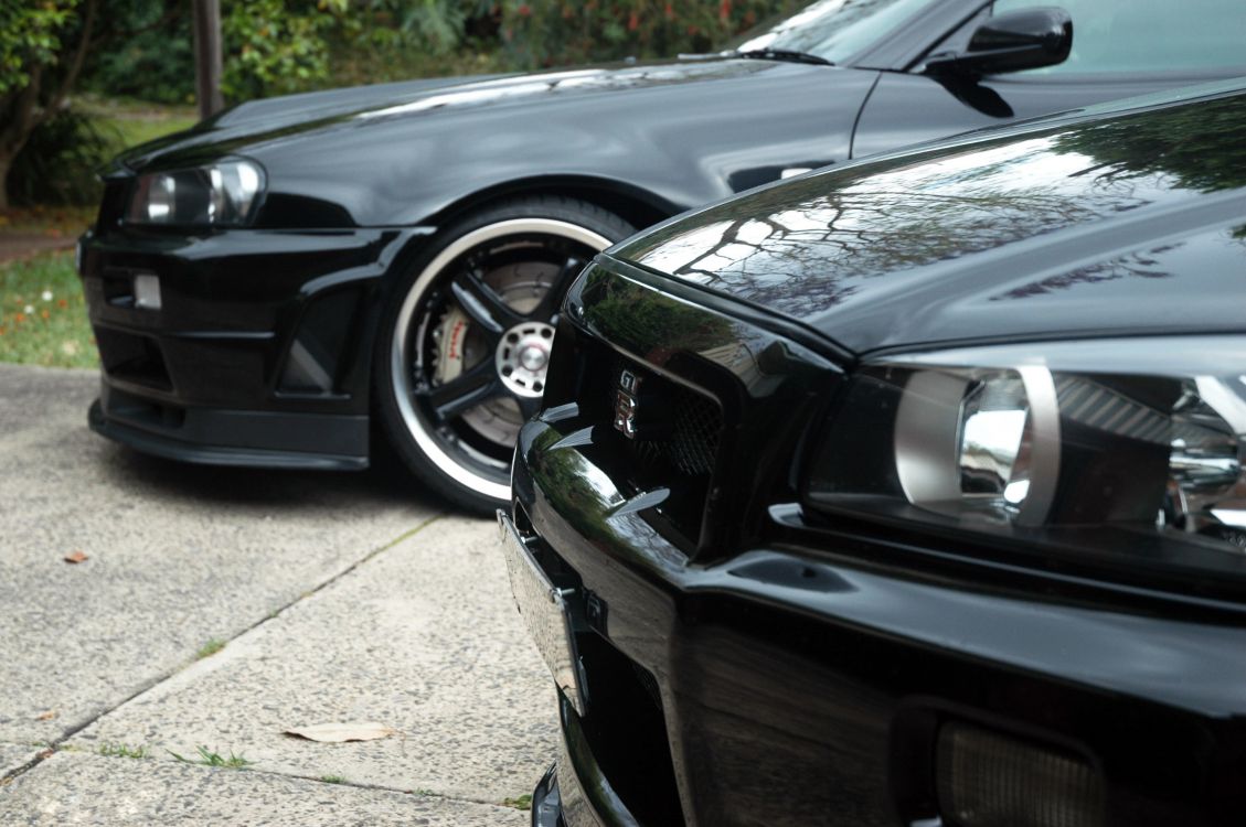 black car on gray concrete floor