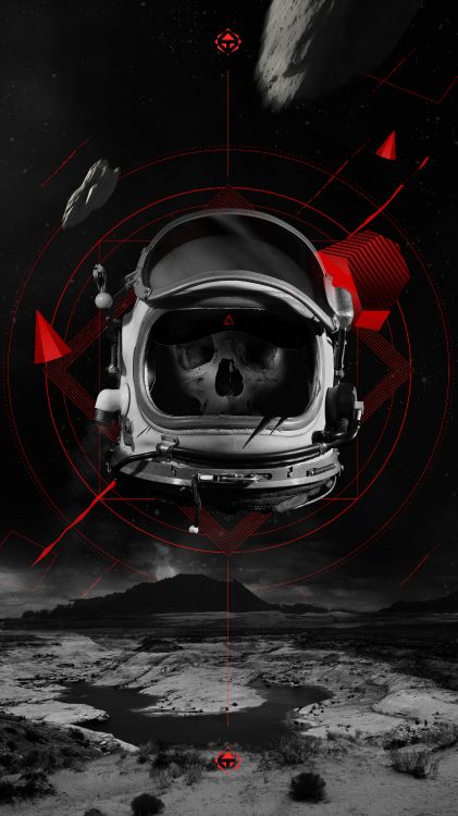 Illustration de Robot Noir et Rouge. Wallpaper in 4518x8031 Resolution