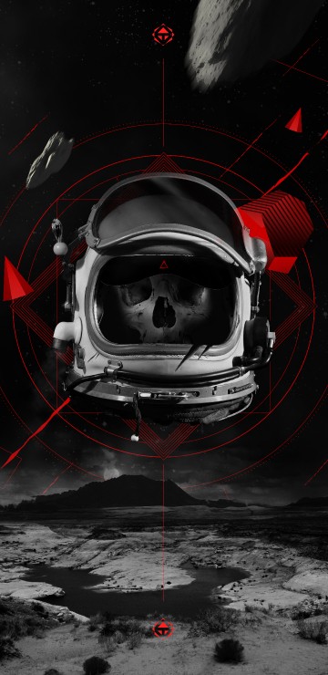 Image black and red robot illustration