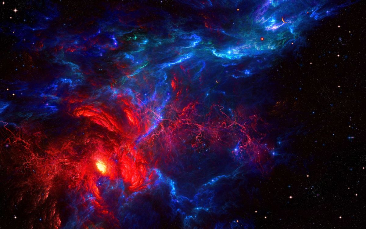 Blaue Und Rote Abstrakte Malerei. Wallpaper in 2560x1600 Resolution
