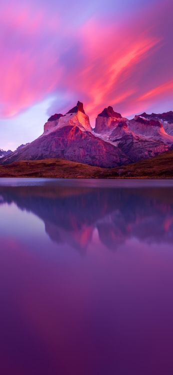Torres Del Paine National Park, Park, Wasser, Cloud, Atmosphäre. Wallpaper in 1080x2340 Resolution
