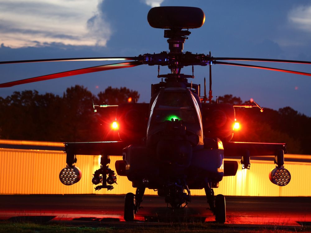 直升机转子的, 航空, 晚上, 波音啊64apache, 天空 壁纸 2048x1536 允许