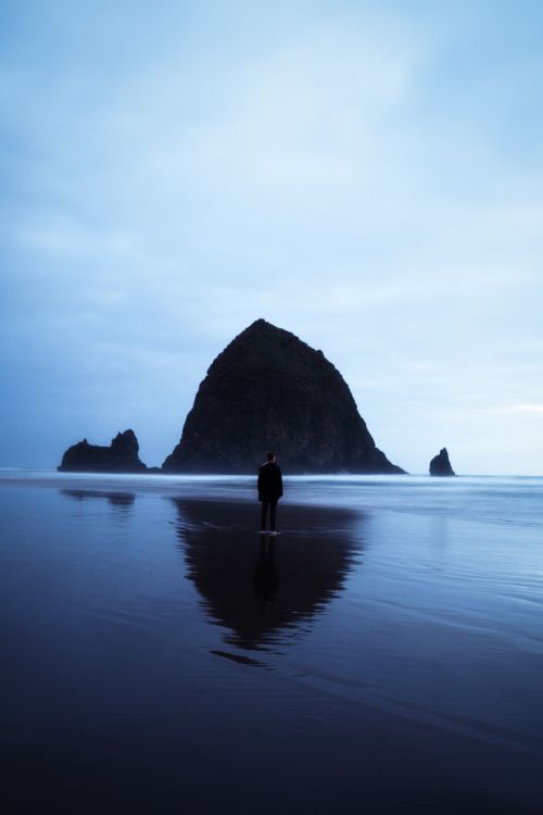 Haystack Rock, body of water, sea, water, ocean