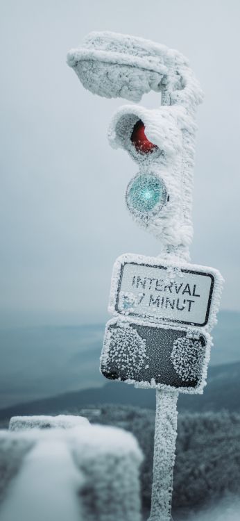 Water, Snow, Freezing, Winter, Signage. Wallpaper in 1800x3900 Resolution