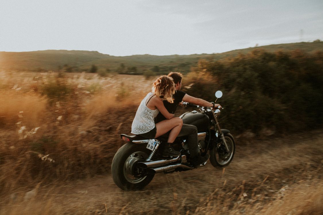 motorcycle, dirt road, motorcycling, adventure, landscape