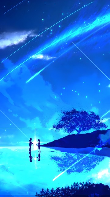 Image Your Name, Mitsuha Miyamizu, Taki Tachibana, poster, anime art