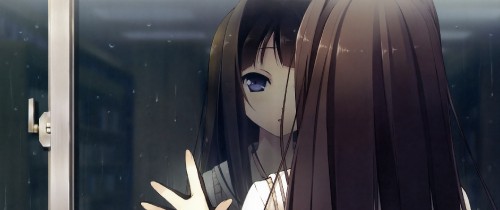 Image black haired girl anime character