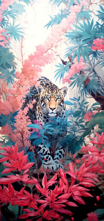 Sauvages, Léopard Africaine, Peinture Acrylique, Tigre, Arts Visuels. Wallpaper in 1350x2848 Resolution