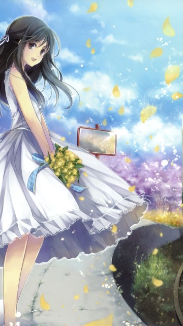 Image anime girl summer dress, anime, dress, clothing, train