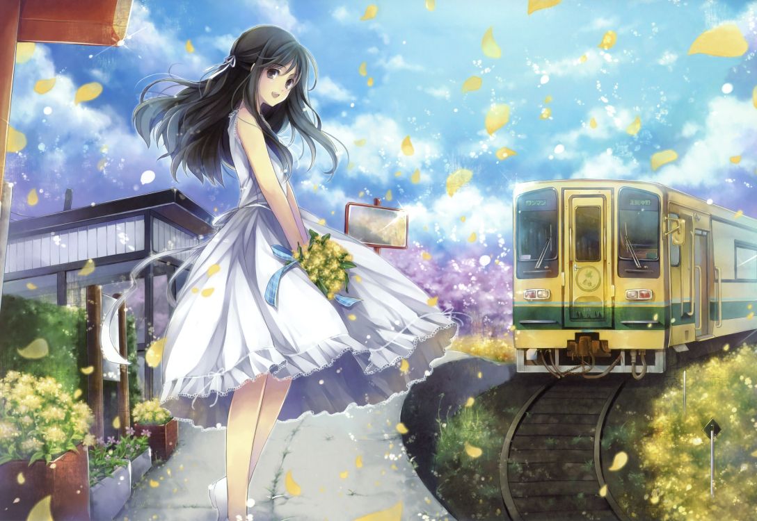 Anime Girl Summer Dress, Anime, Dress, Clothing, Train. Wallpaper in 4904x3380 Resolution