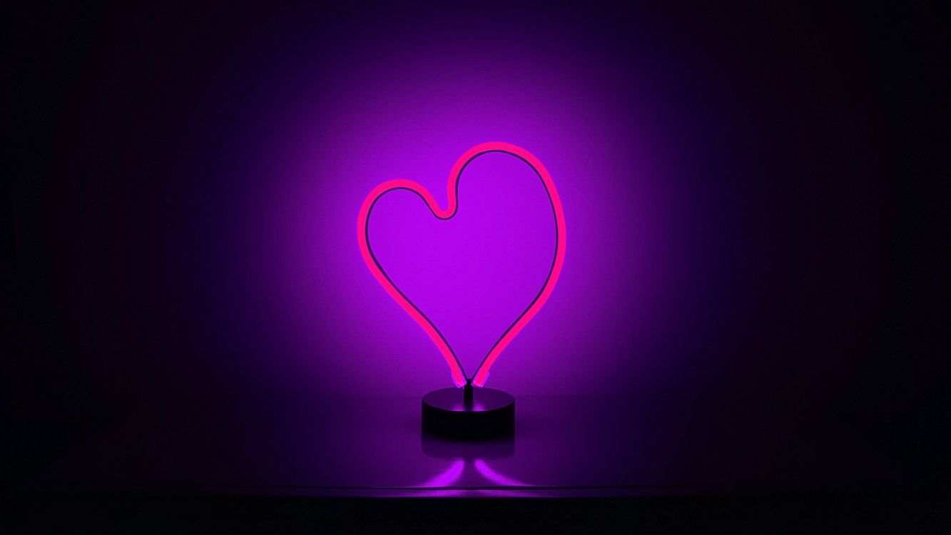 Heart, Light, Purple, Love, Magenta. Wallpaper in 2560x1440 Resolution