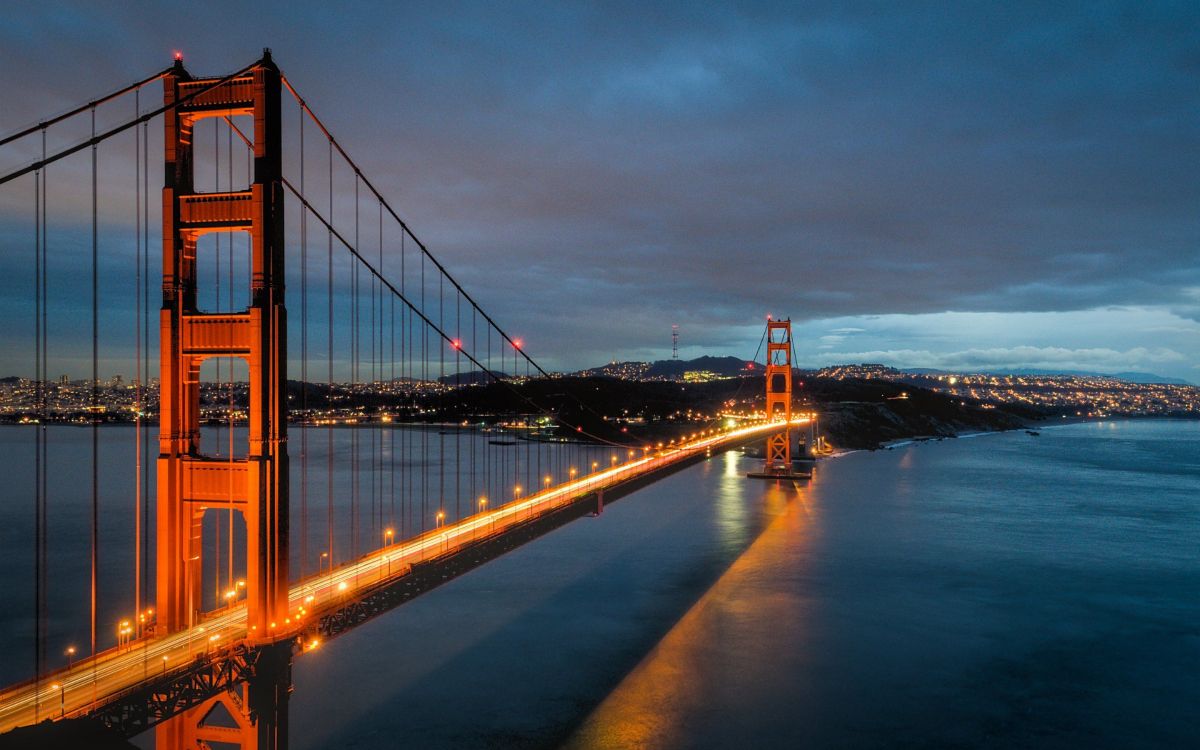 Puente Golden Gate San Francisco Durante la Noche. Wallpaper in 2880x1800 Resolution