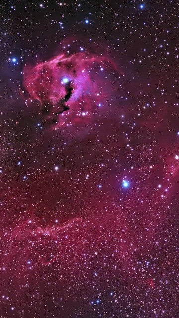 Image blue and red galaxy illustration