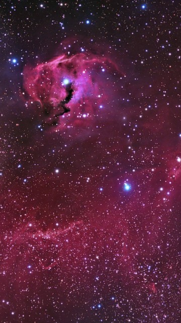 Image blue and red galaxy illustration