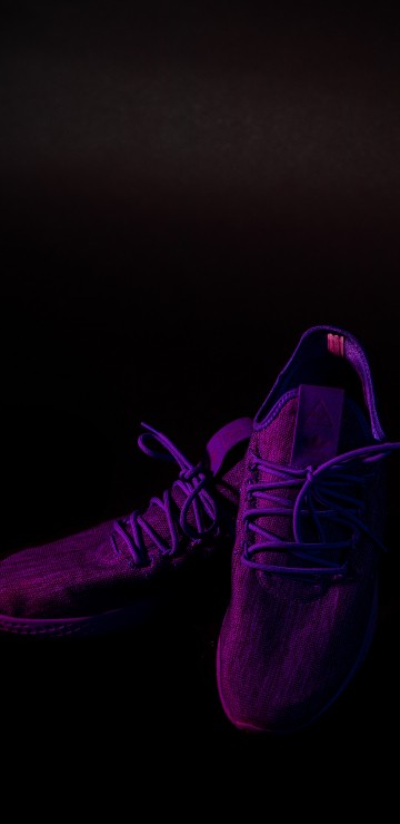Image purple and black nike athletic shoes
