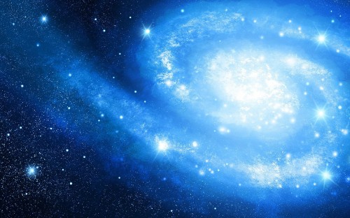 Image blue and white galaxy illustration