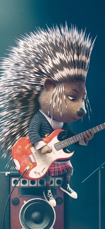 Image man playing guitar on stage