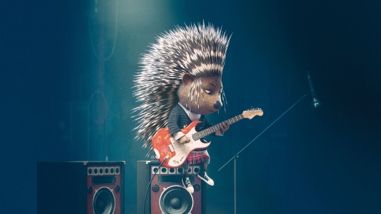Image man playing guitar on stage