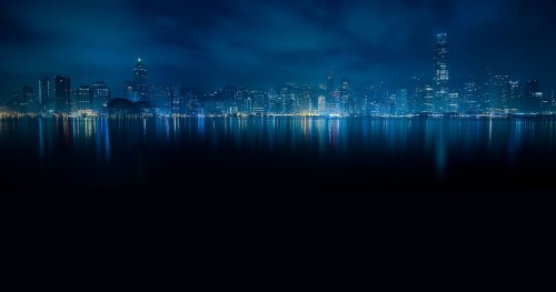 Image city skyline during night time