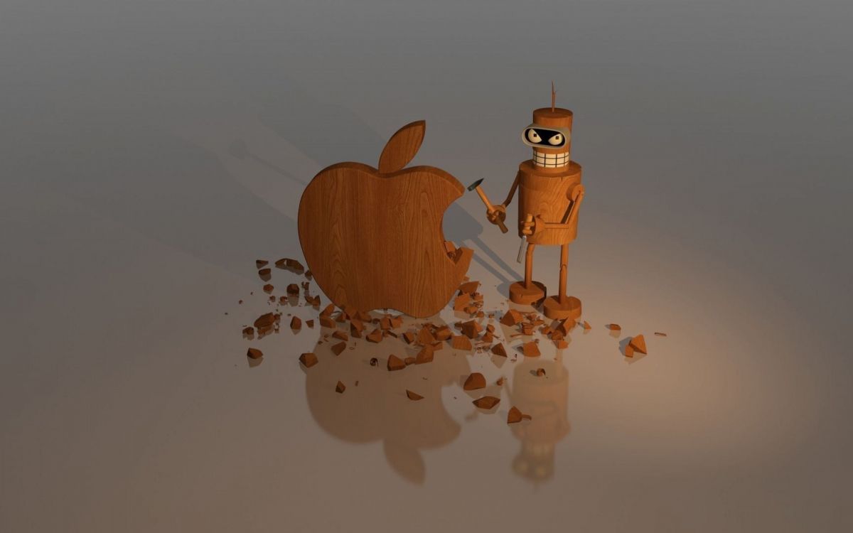 Apple, Kunst, Äpfeln, Kreative Kunst, Holz. Wallpaper in 2880x1800 Resolution