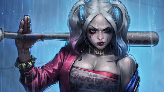 Image woman in red leather jacket