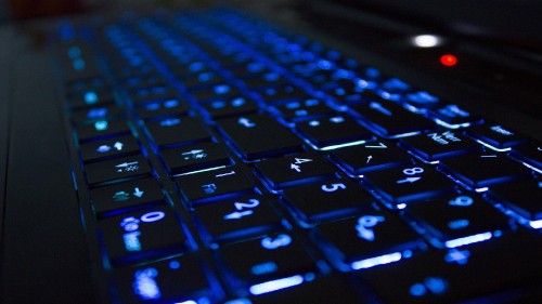 Image black computer keyboard in close up photography