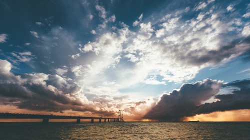 Image silhouette of people on beach during sunset