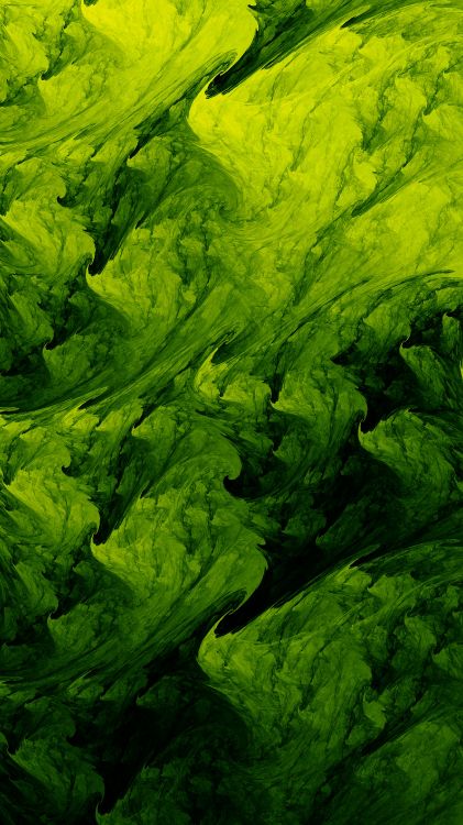 Peinture Abstraite Verte et Noire. Wallpaper in 2160x3840 Resolution