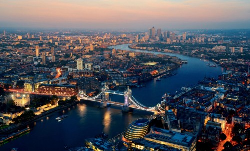 Image aerial view of city buildings during daytime