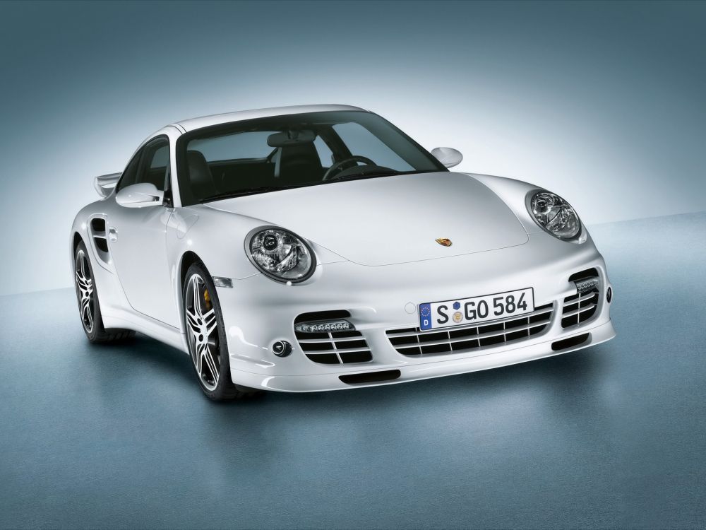 Weißer Porsche 911 Auf Grauem Hintergrund. Wallpaper in 1920x1440 Resolution