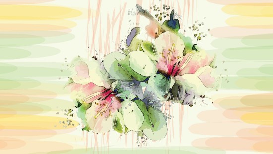 Image pink and white flowers painting