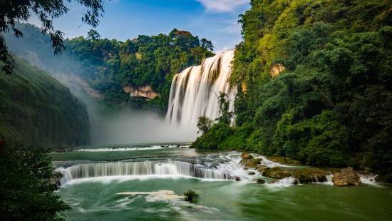 Image Huangguoshu Waterfall, waterfall, body of water, water resources, natural landscape