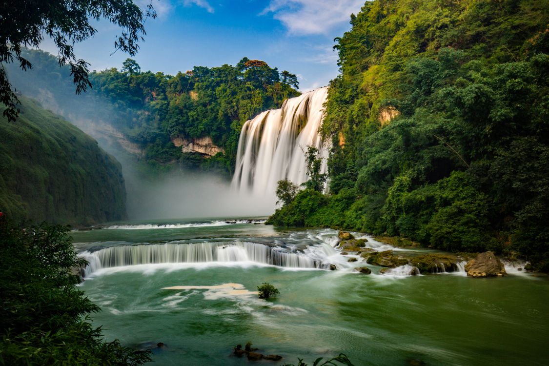 Huangguoshu Waterfall, waterfall, body of water, water resources, natural landscape