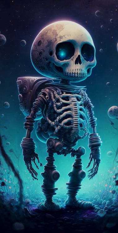 Skeleton, Water, Marine Biology, Blue, Liquid. Wallpaper in 1080x2131 Resolution