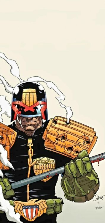 Juge Dredd, 2000 Annonce, Art, Cartoon, Dessin. Wallpaper in 1420x3006 Resolution
