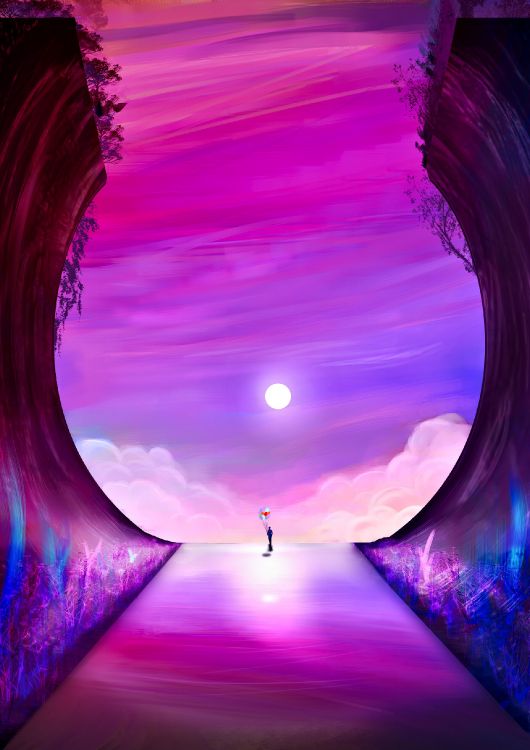 艺术家, 紫色的, 紫罗兰色, 粉红色, 光 壁纸 1920x2716 允许