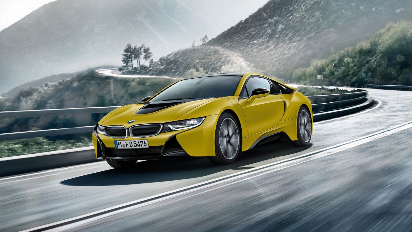 Bmw i8 Gelb, Bayerische Motoren Werke AG, BMW, Car, Sportwagen. Wallpaper in 3840x2160 Resolution