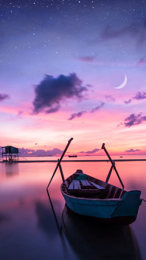 Image ship, boat, smartphone, apples, cloud