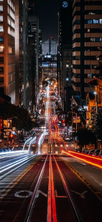 Image san francisco, building, skyscraper, light, automotive lighting